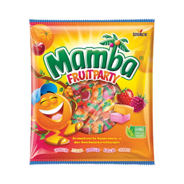 Storck Mamba Fruitparty, Kaubonbons in 5 fruchtigen Geschmacksrichtungen, 290g
